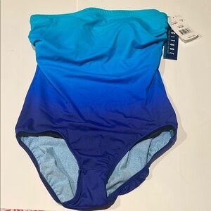 Longitude NWT blue ombrΓ© one piece swim bathing suit wear $99